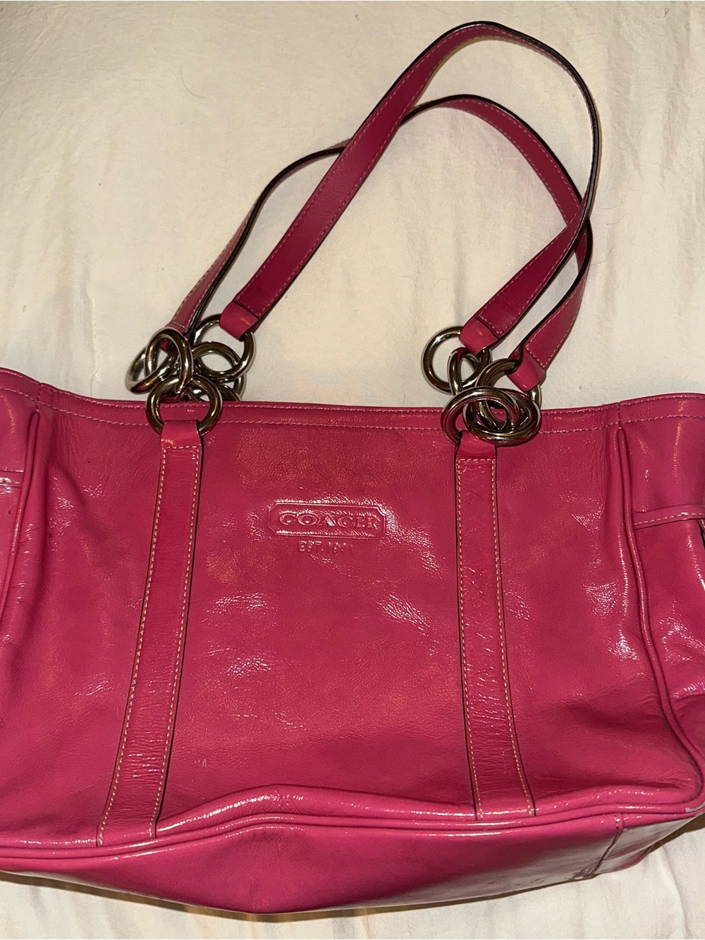 Authentic Vintage Coach Pink East-West Gallery Tote